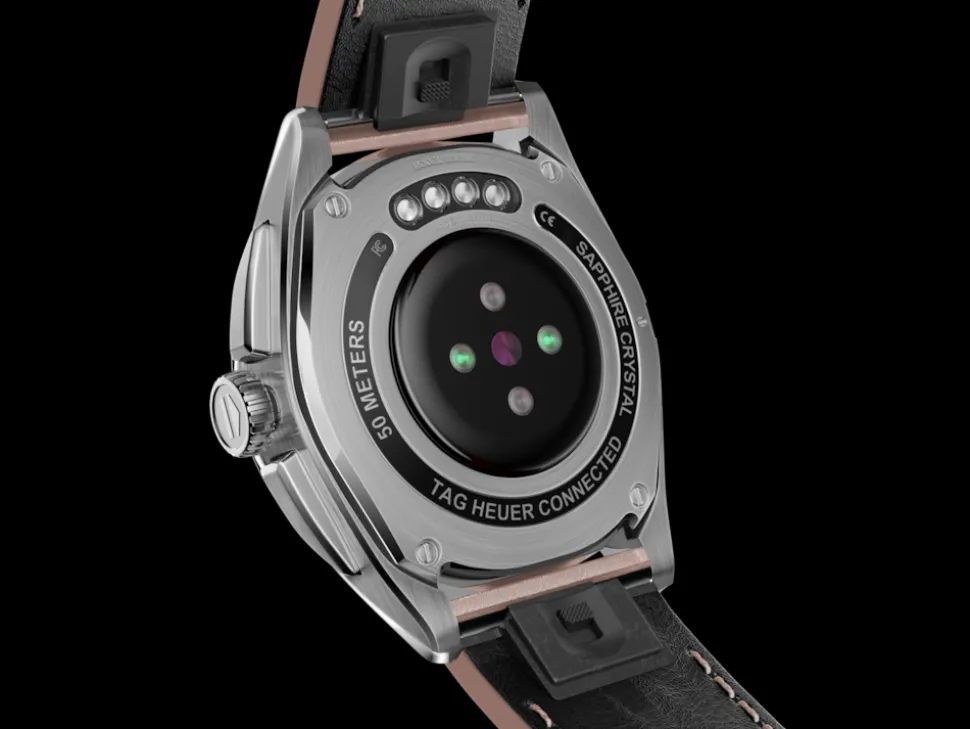 Best Sale TAG Heuer Connected Calibre E4 Edizione in pelle rosa metallizzata