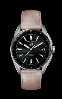 Best Sale TAG Heuer Connected Calibre E4 Edizione in pelle rosa metallizzata